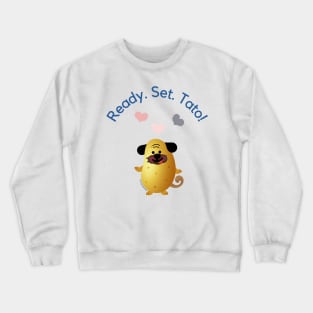 Cute Potato Pug and Hearts Crewneck Sweatshirt